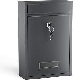 Wiltec Briefkasten anthrazit V2 Postkasten mit