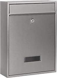 Wiltec Briefkasten silberfarben V10 Postkasten mit 