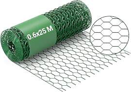 Wiltec Maschendrahtzaun Grün 60 cm x 25 m, 0,9 mm 