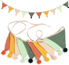 Wimpelkette Kinderzimmer,Musselin Baumwolle Stoff