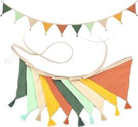 Wimpelkette Kinderzimmer,Musselin Baumwolle Stoff