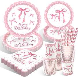 WINAROI 80 Stück Rosa Schleife Party