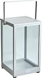 Windlicht Belfort aus Aluminium, modern, hellgrau, 