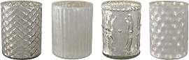 Windlicht CREATIV DECO, silber (silberfarben),