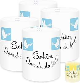 Windlicht Deko, 12 Stück Mini Tischlichter Kerzen 