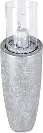 Windlicht, Deko Bodensäule SILVER ICE H. 77cm D.