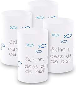 Windlicht Fisch Deko, 8 Stück Mini Tischlichter