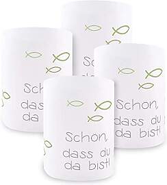 Windlicht Fisch Deko, 8 Stück Mini Tischlichter