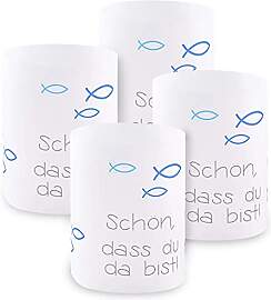 Windlicht Fisch Deko, 8 Stück Mini Tischlichter