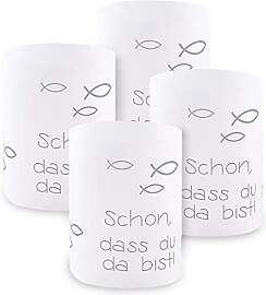 Windlicht Fisch Deko, 8 Stück Mini Tischlichter