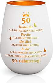 Windlicht Glas Geschenke zum 50 Geburtstag Frau -