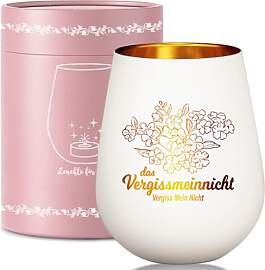 Windlicht Glas mit Geschenkbox, Vergissmeinnicht