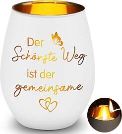 Windlicht Glas mit Gravur, Der Schönste Weg ist