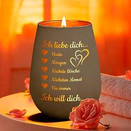 Windlicht Glas mit Gravur - Ich Liebe Dich