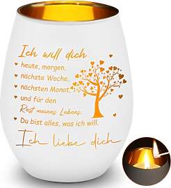 Windlicht mit Gravur Ich Liebe Dich, Windlicht