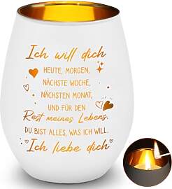 Windlicht mit Gravur Ich Liebe Dich, Windlicht