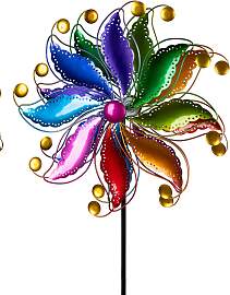 Windrad Gartenstecker COLORFUL FLOWER H. 128cm D.