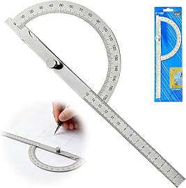 Winkelmesser Metall 0-180° Edelstahl