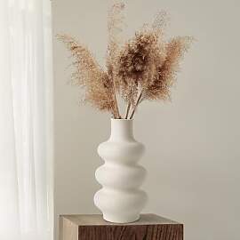 Winter Shore Vase Beige aus Keramik - 25 cm