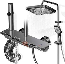 Wiorhix Duschsystem mit Armatur, XXL Regendusche