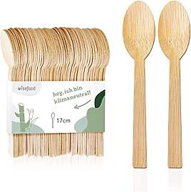 wisefood Bambus Einweg Löffel 100 Stück 17cm -