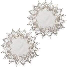 WJIAAA Leinen Runde Tischdecke,2 Stück 38 × 38