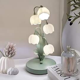 WLHONG Blumen Tischlampe,5 Lilien