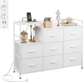 WLIVE Kommode mit Schubladen, 2 USB & 2