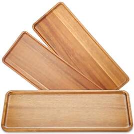 WLWNWFT Holztablett Deko Tablett Holz 3 Stück,