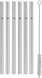 WMF Baric Metall Strohhalm-Set 7-teilig, 6