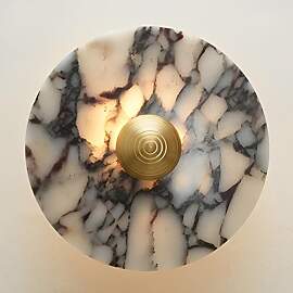 WMYYZYQ Runde Alabaster-Wandleuchter, natürlicher 