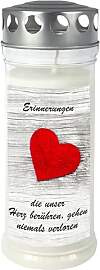 Wochenbrenner mit Motiv: Herz - Motiv Grabkerze