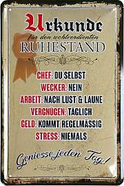 WOGEKA ART Retro Blechschild 20×30 cm –
