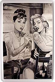 WOGEKA ART Retro Blechschild - Beautiful Tattooed