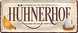 WOGEKA ART Retro Blechschild - Hühnerhof