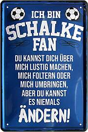 WOGEKA ART Retro Blechschild Ich bin Schalke Fan - 