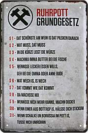 WOGEKA ART Retro Blechschild Ruhrpott Grundgesetz