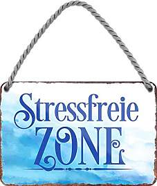WOGEKA ART Retro Blechschild - Stressfreie Zone