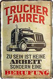 WOGEKA ART Retro Blechschild - Trucker Fahrer zu
