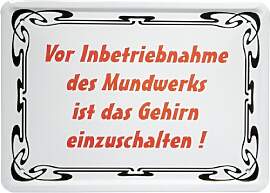 WOGEKA ART Retro Blechschild - Vor Inbetriebnahme