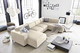 Wohnlandschaft "Bulky U-Form", beige,