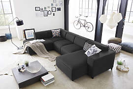 Wohnlandschaft "Bulky U-Form", grau
