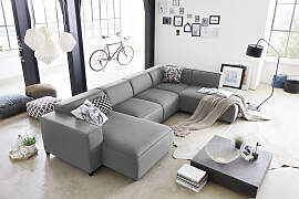 Wohnlandschaft "Bulky U-Form", grau,