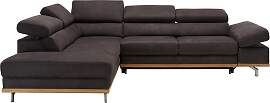 Wohnlandschaft Carmen in Platin mit Bettfunktion