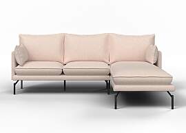 Wohnlandschaft Rosa Beige Webstoff