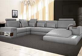 Wohnlandschaft XXL Ledersofa HAMBURG - Designer