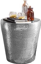 Wohnling Beistelltisch 41x41x41cm Aluminium Silber 