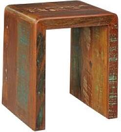 WOHNLING Beistelltisch rechteckig Massivholz braun 