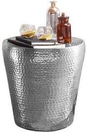 WOHNLING Beistelltisch rund Aluminium silber 41,0