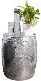 WOHNLING Beistelltisch rund Aluminium silber 42,0
